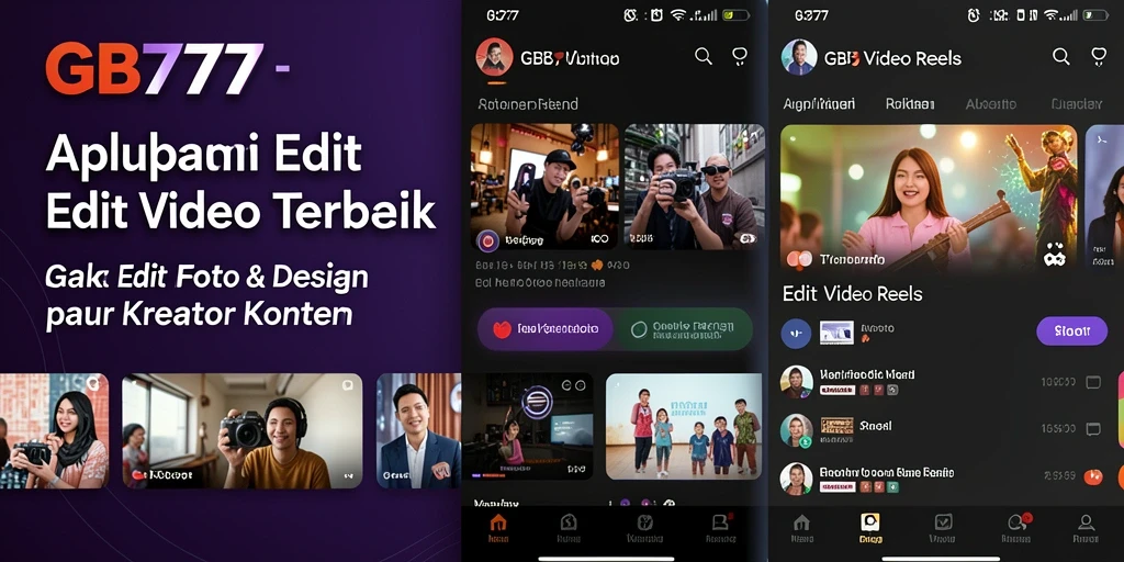 Antarmuka GB777 menampilkan fitur-fitur editing video yang menarik.