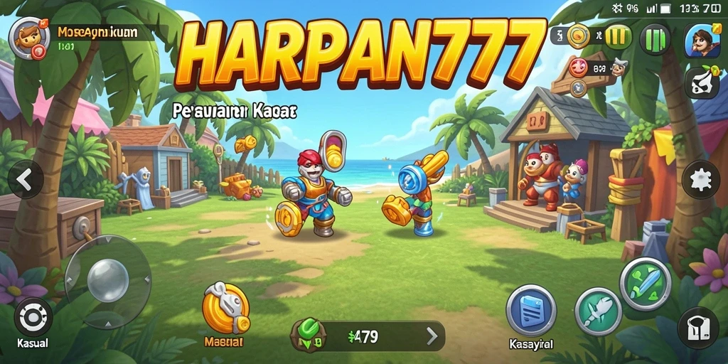 Tampilan antarmuka sederhana dan menarik dari HARAPAN777.