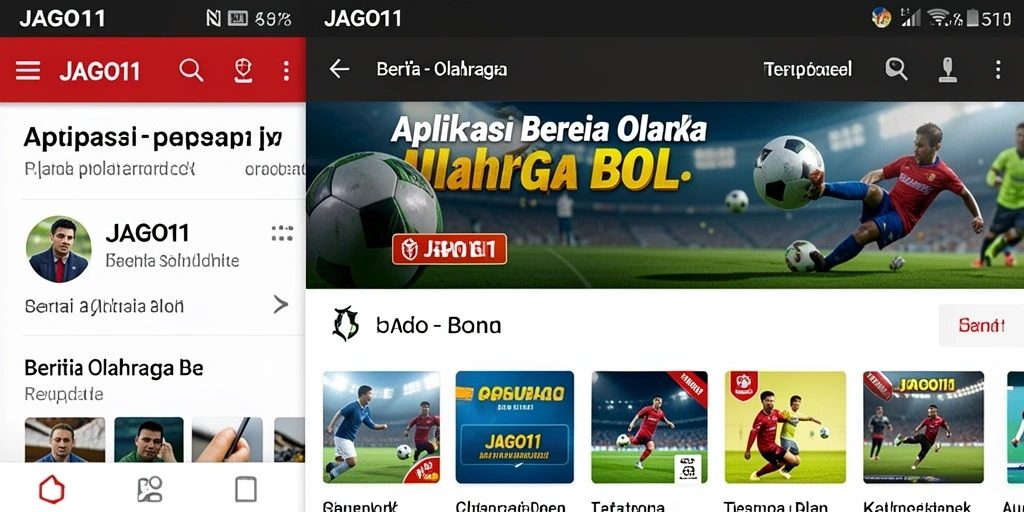 Antarmuka intuitif JAGO11 tentang berita sepak bola.
