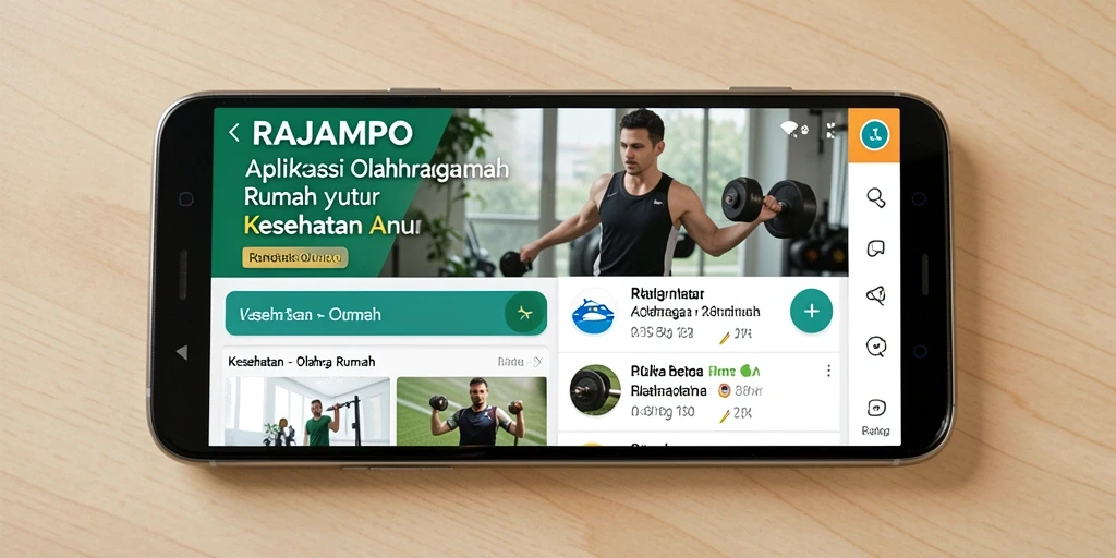 Antarmuka aplikasi RAJAMPO yang ramah pengguna untuk latihan di rumah.