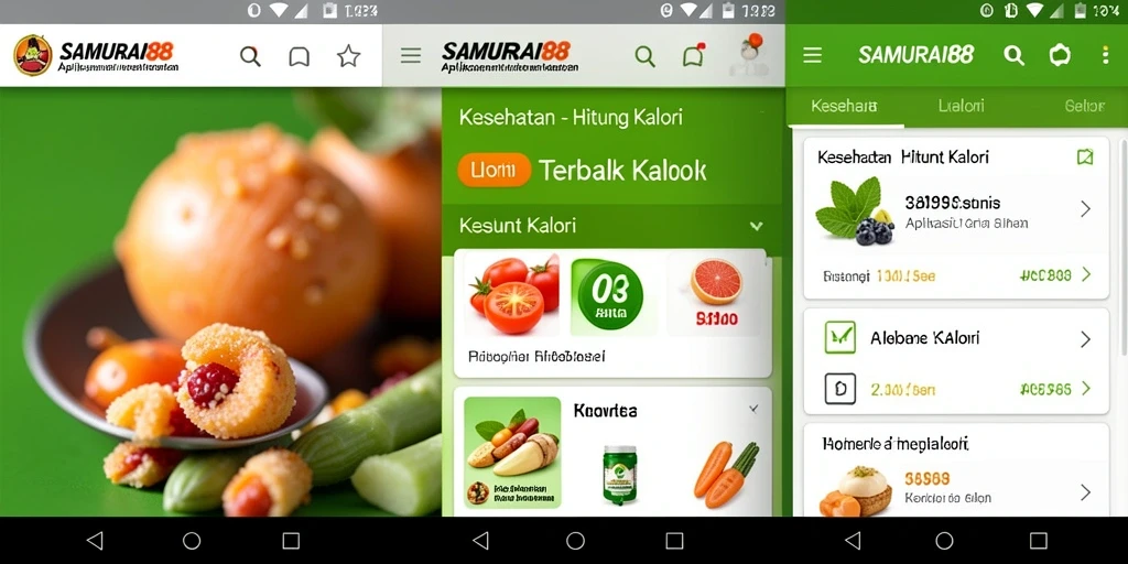 Tampilan antarmuka SAMURAI88 untuk hitung kalori yang intuitif dan user-friendly.