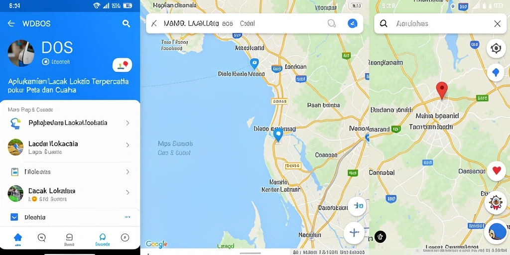 Antarmuka aplikasi WDBOS yang menampilkan fitur Lacak Lokasi.