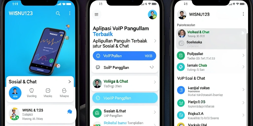 Antarmuka WISNU123 yang sederhana dan efisien dalam panggilan VoIP.